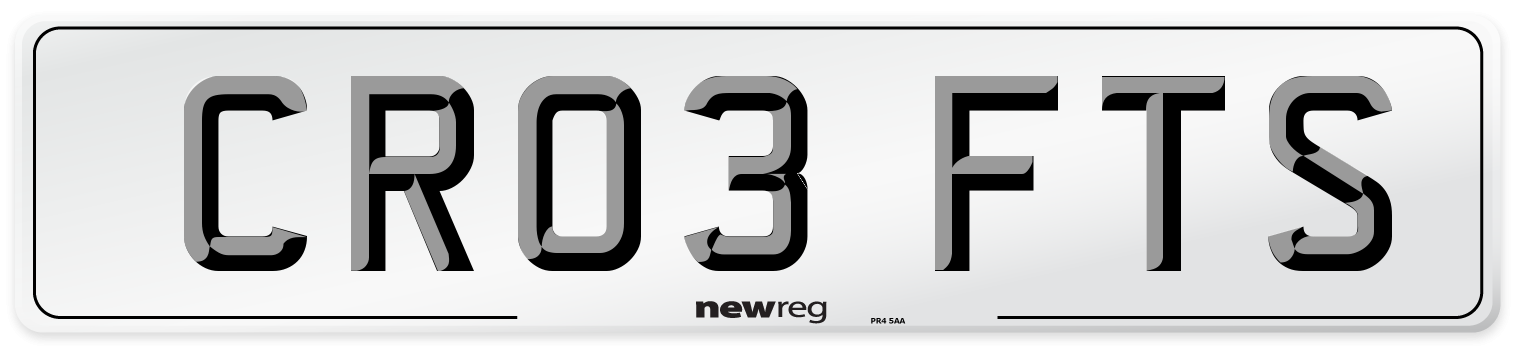 CR03 FTS Number Plate from New Reg